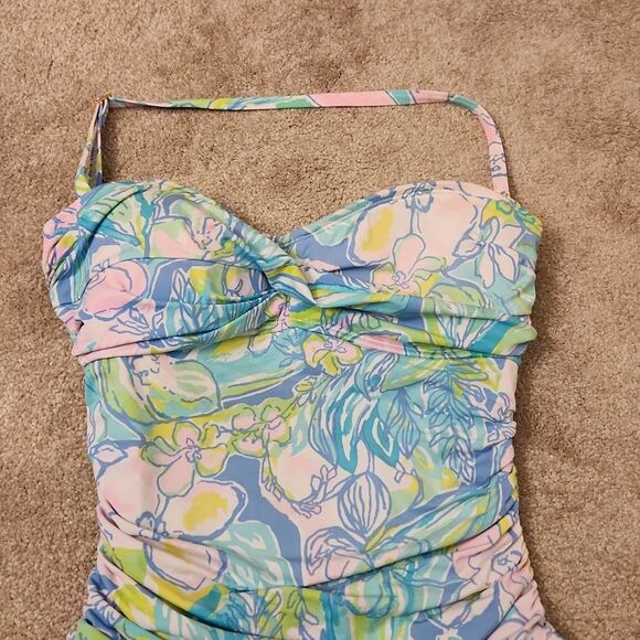 Lilly Pulitzer Flamenco One Piece Swimsuit w/ Removable Strap Size 4 - Picture 2 of 10